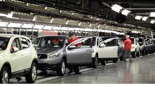 Workers at Nissan working on the Qashqai at the Nissan factory in Sunderland