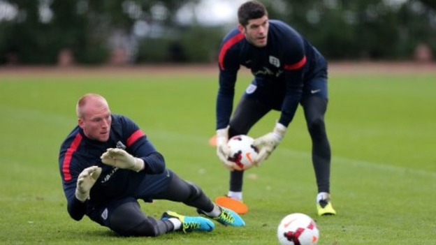 John Ruddy and Fraser Forster are involved in a battle to start against Chile.