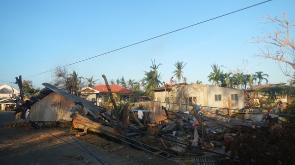 collapsed home
