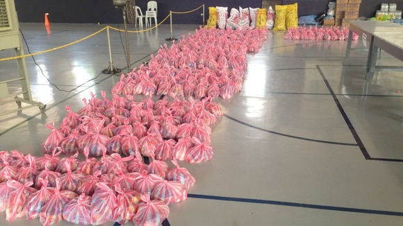 bags on floor