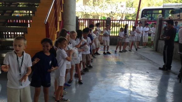 Pupils in a line