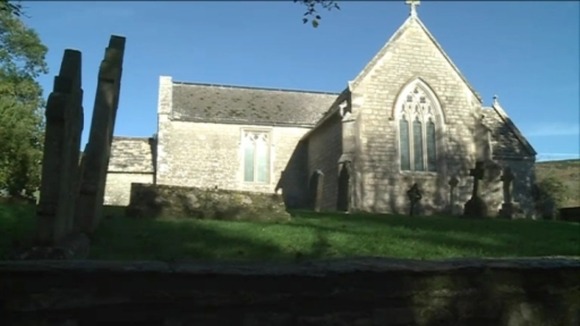 Tyneham Church, one of the only buildings that is still maintained