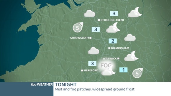West Midlands Friday night forecast