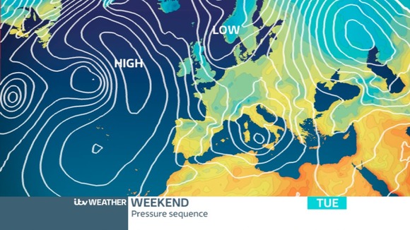 Pressure Chart: Cold air moving in from the North