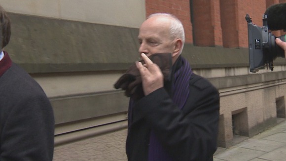 Ray Teret arriving at Manchester Minshull Street Crown Court.