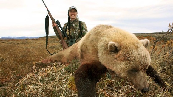 Bachman's caption read: My first Alaska brown bear... a beautiful and extremely blonde one to top it off