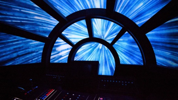 A life size replica of the Millennium Falcon cockpit