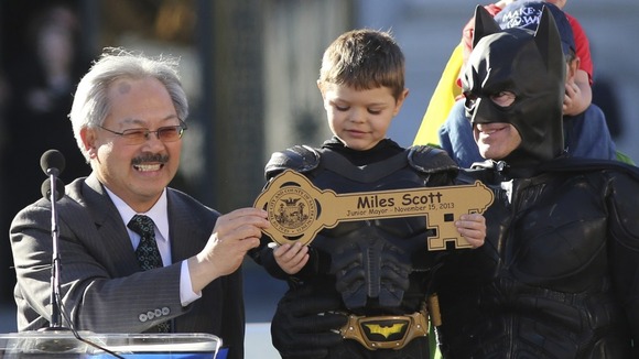 The five-year-old met San Franscisco's Mayor, Ed Lee.