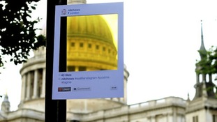 One of the artist's filters in front of St Paul's Cathedral.