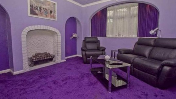 The living room from another more purpley angle.