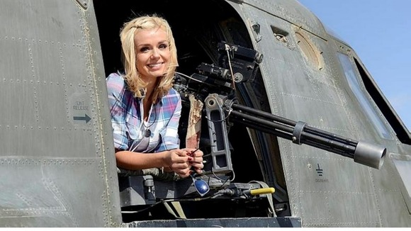 Katherine Jenkins poses during her three-day morale boosting mission to Camp Bastion.