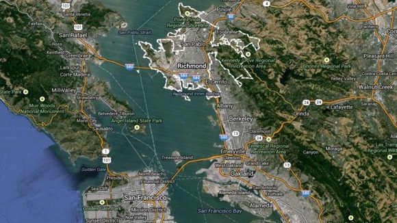 Richmond is just north of San Francisco in California