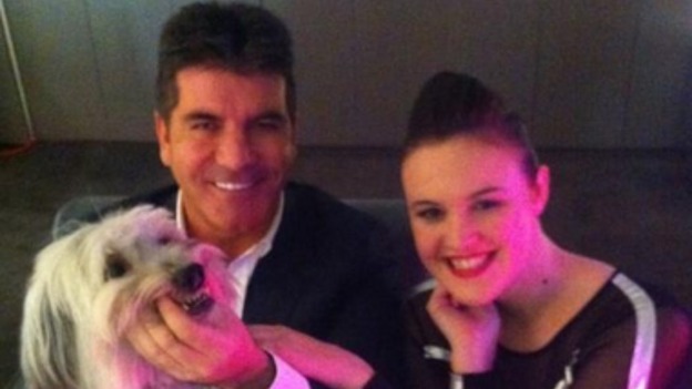 BGT judge Simon Cowell posted this picture on Twitter with competition winners Ashleigh and dog Pudsey.