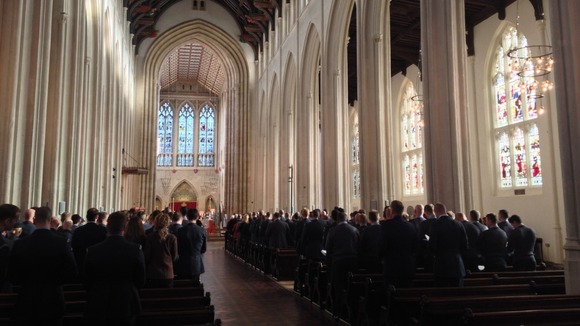 The ceremony at Bury St Edmunds cathedral today.