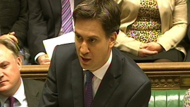 Labour leader Ed Miliband pictured during Prime Minister's Questions.