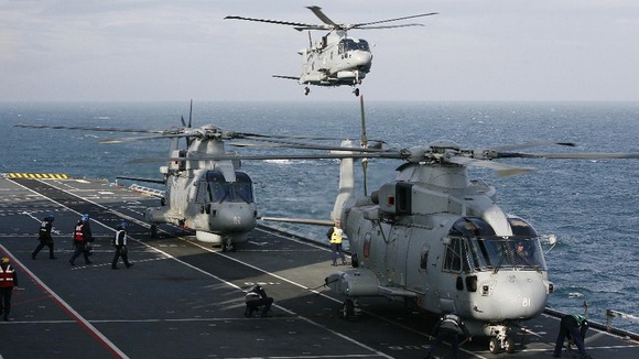 HMS Illustrious has seven helicopters and almost 1,000 personnel on board
