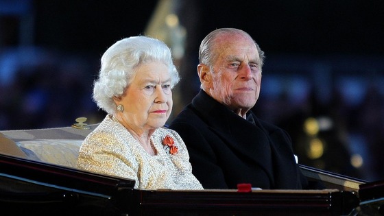 Queen Elizabeth II and the Duke of Edinburgh arrive at the Diamond Jubilee Pageant in Windsor