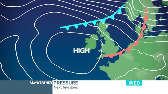PRESSURE CHART: High Pressure allowing fronts to move SW