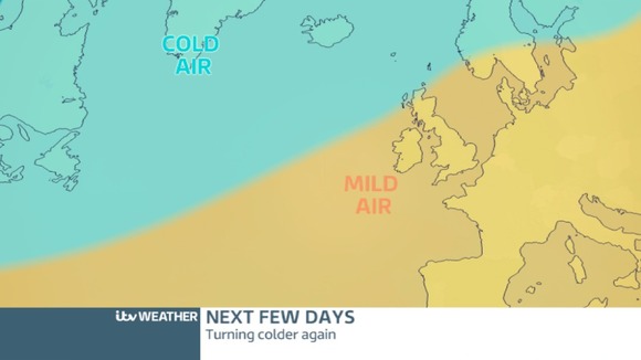 TTEMPERATURE CHART: Cold air sinking south on Friday
