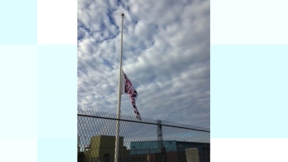 Flags at half mast at Karro Food in Malton after workers die in a car crash