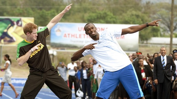 Prince Harry and Usain Bolt