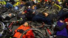 Hundreds turned out to support the 'die-in'
