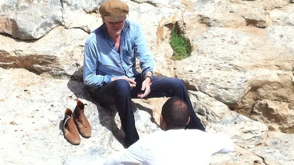 Anti-poverty campaigner Bob Geldof talking to ITV News' Africa correspondent Rohit Kachroo