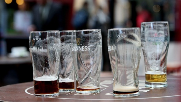 Empty beer glasses