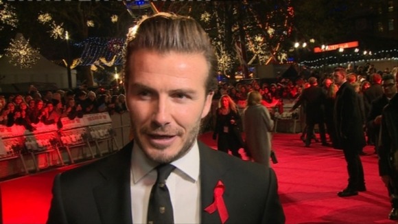 David Beckham speaks to ITV News at the Class of '92 premiere.