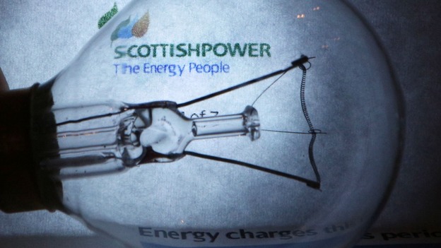 A ScottishPower bill with a light bulb in front.