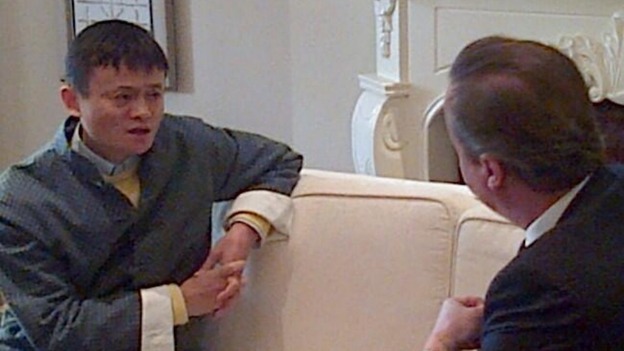 David Cameron meets Chinese businessman Jack Ma.