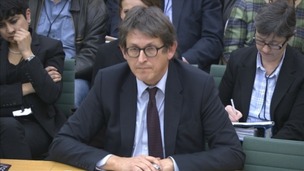 Guardian Editor Alan Rusbridger speaking to MPs.