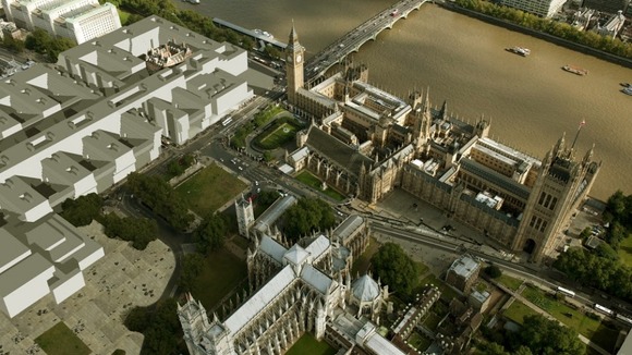 The scheme also proposed the creation of a new riverside square to the left of Big Ben