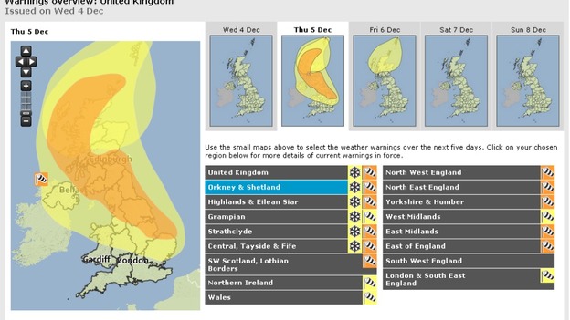 The Met Office has issued several weather warnings.