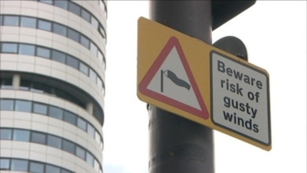 A corner has said the junction near Bridgewater place should close in high winds.