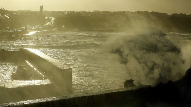 High winds and sea batter the North Antrim coast at Portstewart, in Co Antrim.