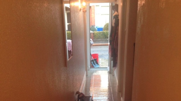 Mopping up after last night's floods