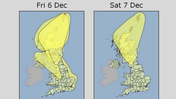 The Met Office severe weather warnings for Friday and Saturday