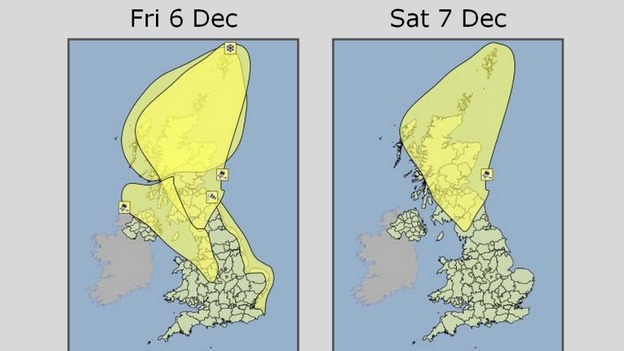 The Met Office severe weather warnings for Friday and Saturday