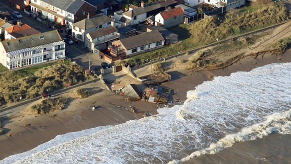 A seafront café suffered at the hands of the tide last night.
