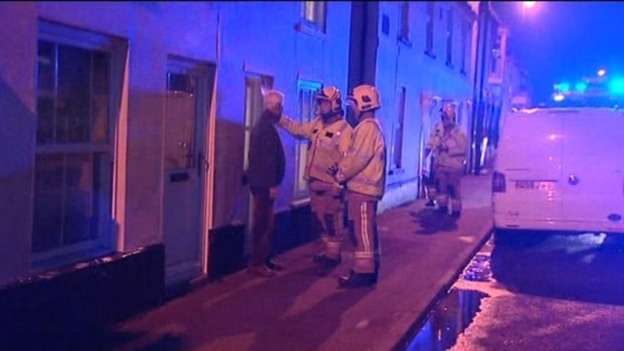 People were evacuated from their homes yesterday.
