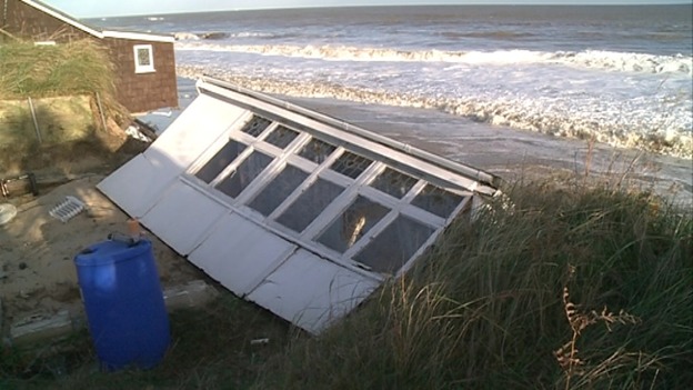 Several homes were destroyed by the surge.