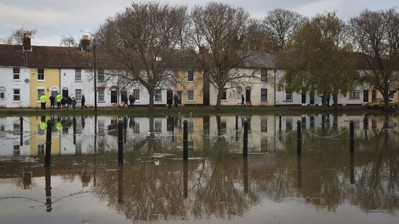 The flood waters in Faversham, Kent.