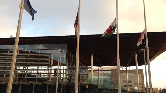 Senedd flags at half mast for Nelson Mandela