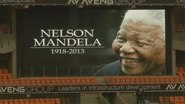 A simple portrait showing the smiling former President adorns the FNB Stadium