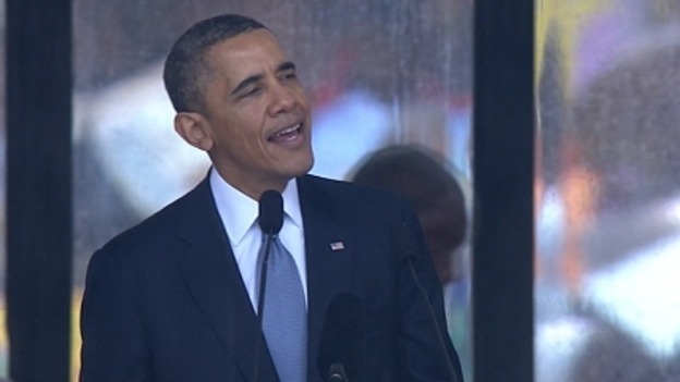 President Barack Obama speaks at the memorial service