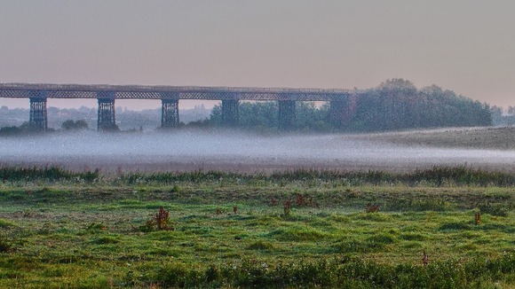 Mist over Bennerley Marsh in Nottinghamshire