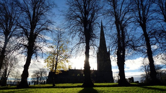 Clear skies over St John's Parish Church in Bromsgrove