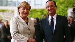 Angela Merkel and Francois Hollande meet for the first time in Berlin