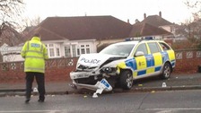 Police car involved in crash in Gravesend